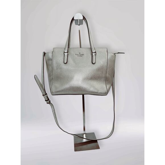 Kate Spade Metallic Jackson Leather Medium Satchel Crossbody Bag - Picture 4 of 16